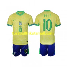 Fußballtrikots Brasilien PELE 10 Kinder 2024 Kurzarm Heimtrikotsatz kaufen